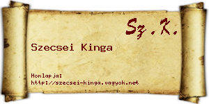 Szecsei Kinga névjegykártya