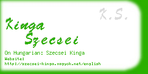 kinga szecsei business card